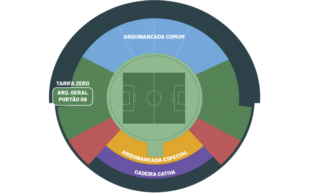 Acesso dos estudantes do Tarifa Zero será realizado exclusivamente pelo Portão 9 do Estádio Parque do Sabiá.
