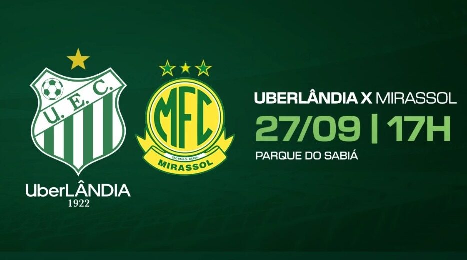 Ingressos à venda para Uberlândia x Mirassol no Parque do Sabiá
